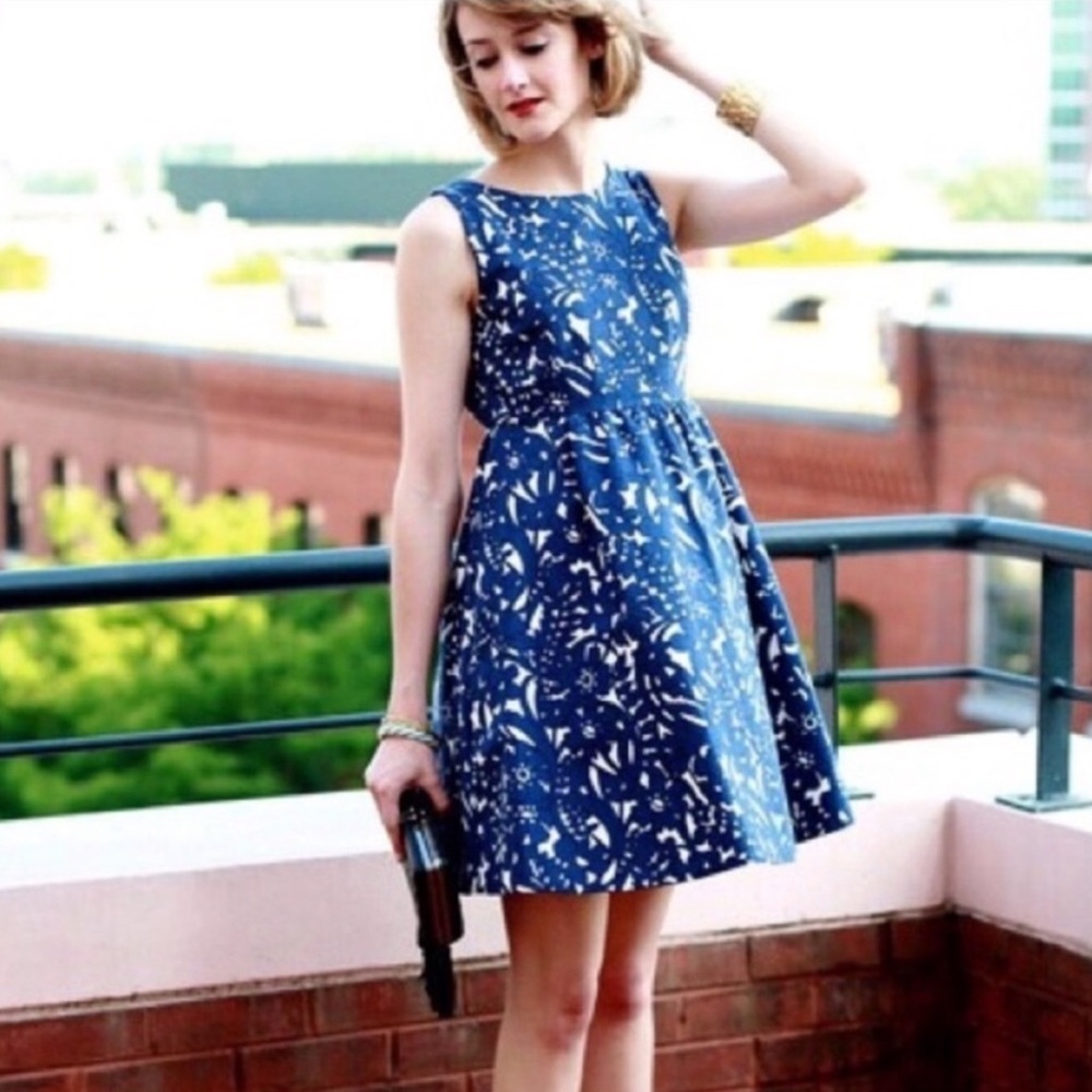 KAY UNGER Embroidered Floral Dress